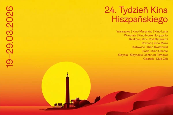 Oficjalny plakat 24. Tygodnia Kina Hiszpańskiego 2026. Zapraszamy do Kina Światowid w Katowicach oraz kin w całej Polsce z Alma Española.